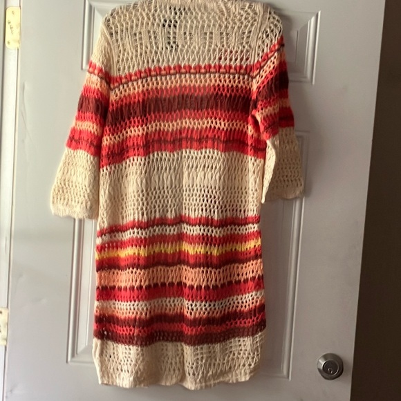 Torrid Red and Cream Striped Cardigan Sweater - Picture 3 of 4